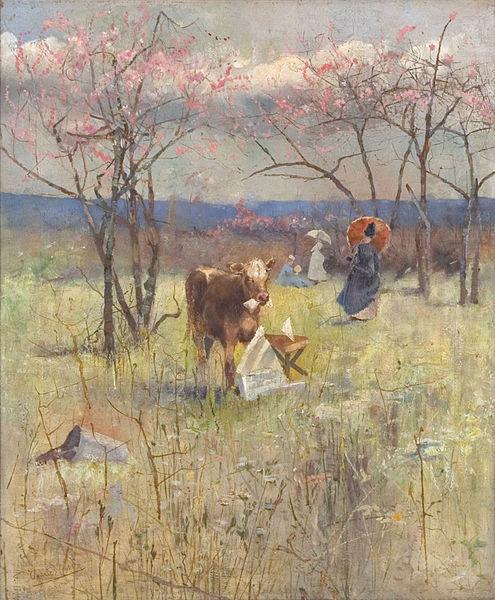 Charles conder An Early Taste for Literature, china oil painting image